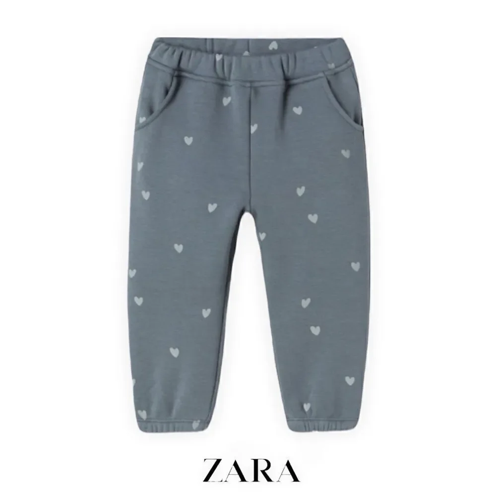 ZARA Kids | Blue | FAUX FUR LINED DOTTED PANTS